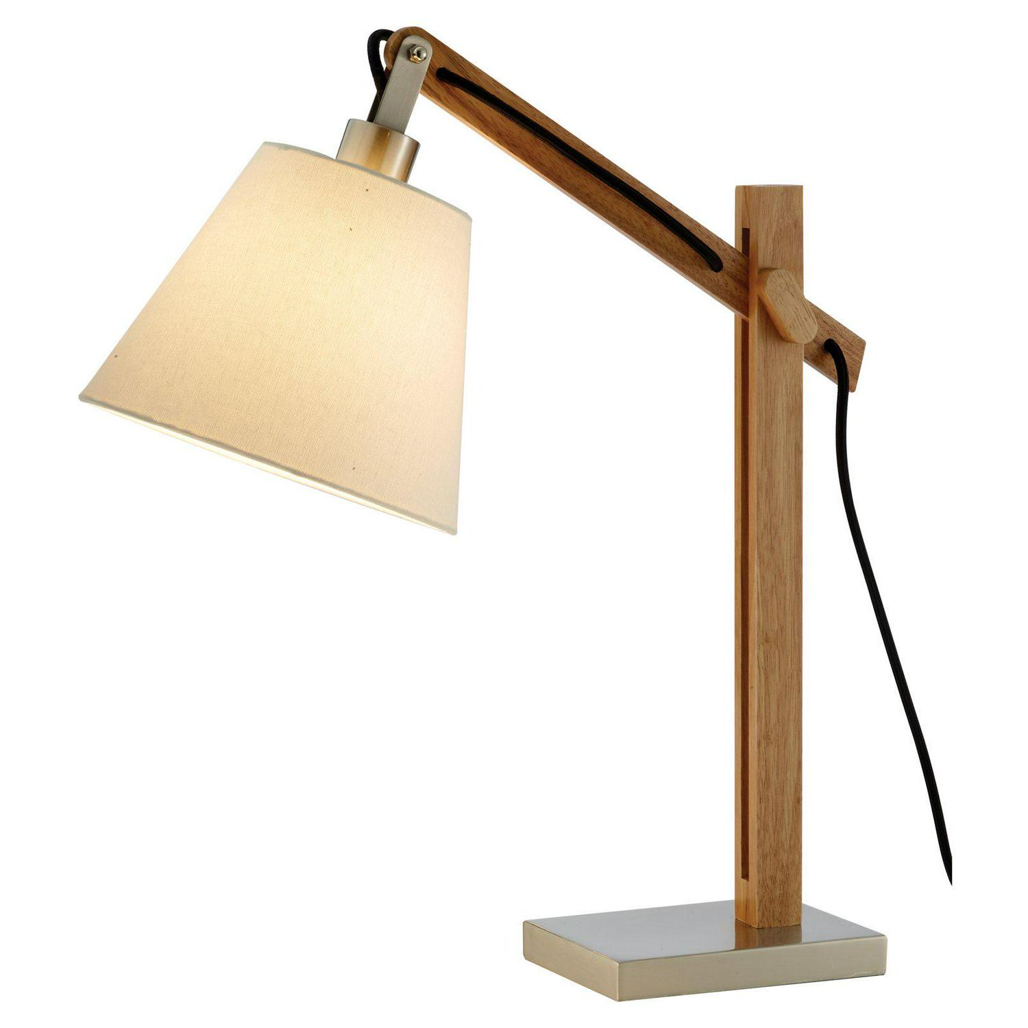 Adesso Walden Table Lamp， Natural Rubber Wood