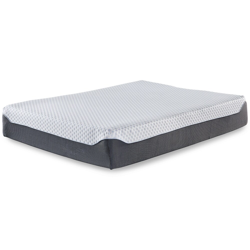 Signature Design by Ashley 12 Inch Chime Elite White/Gray 2 Piece King Mattress Package