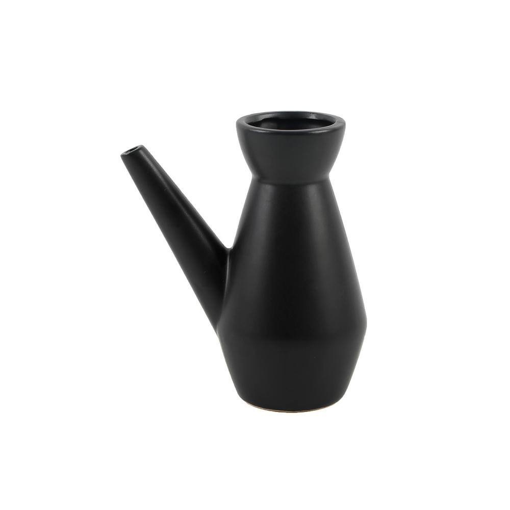 Flora Bunda 7 in. Ceramic Watering Can Matte Black CTC1786E-MTBK