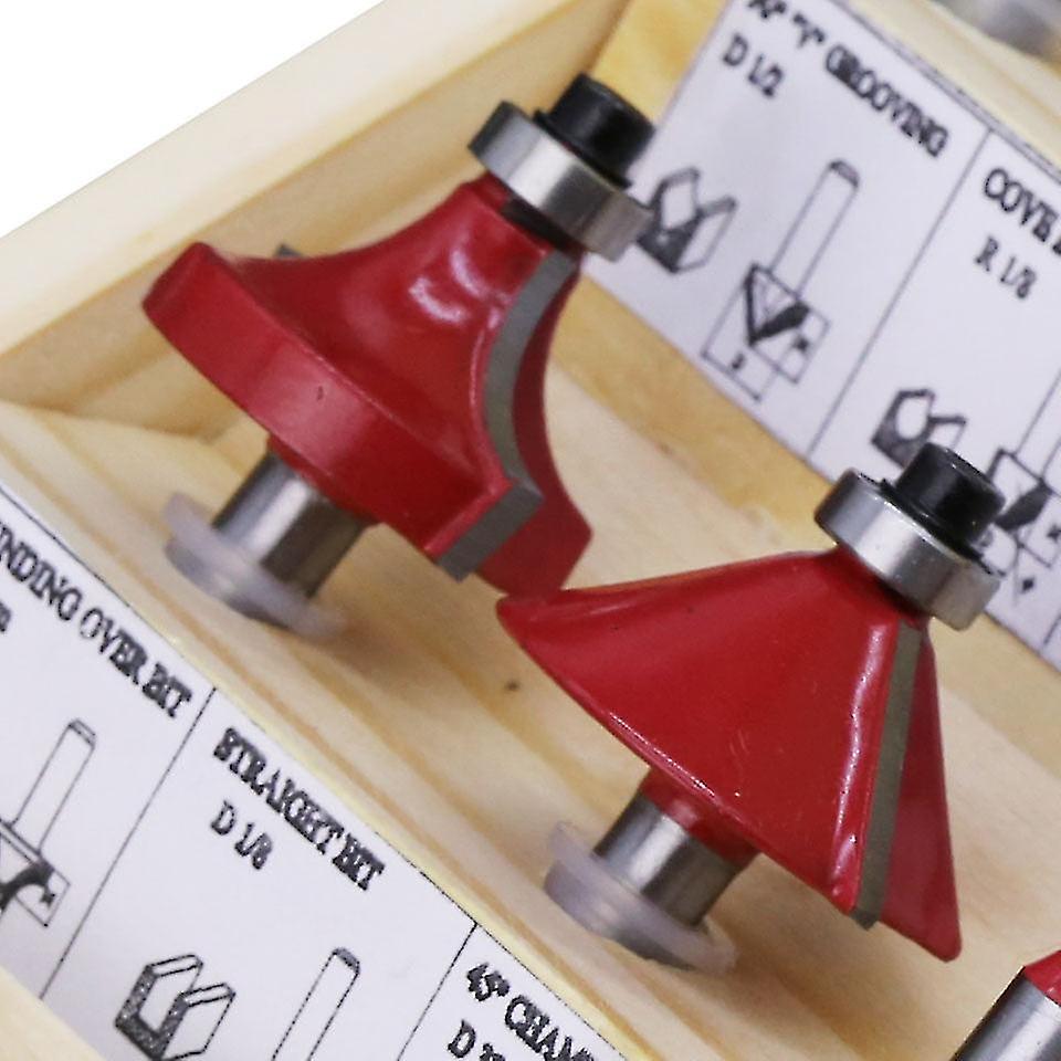 15pcs Router Bit Set Trimming Straight 1/4 Shank Woodworker Milling Cutter For Trimming Machine Wood Bearing Cove Box Bit