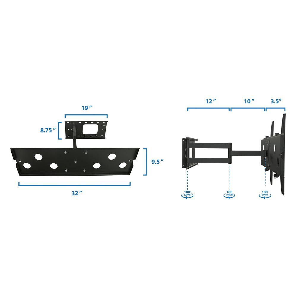 mount-it! Heavy-Duty Full Motion TV Wall Mount with Long Extension for Screens Up to 60 in. MI-319B