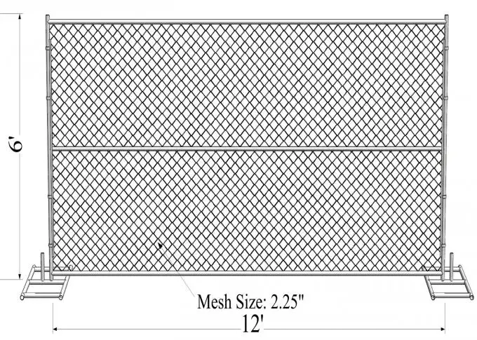 China Manufacture Supply American standard temporary fence panel/portable chain link construction fence