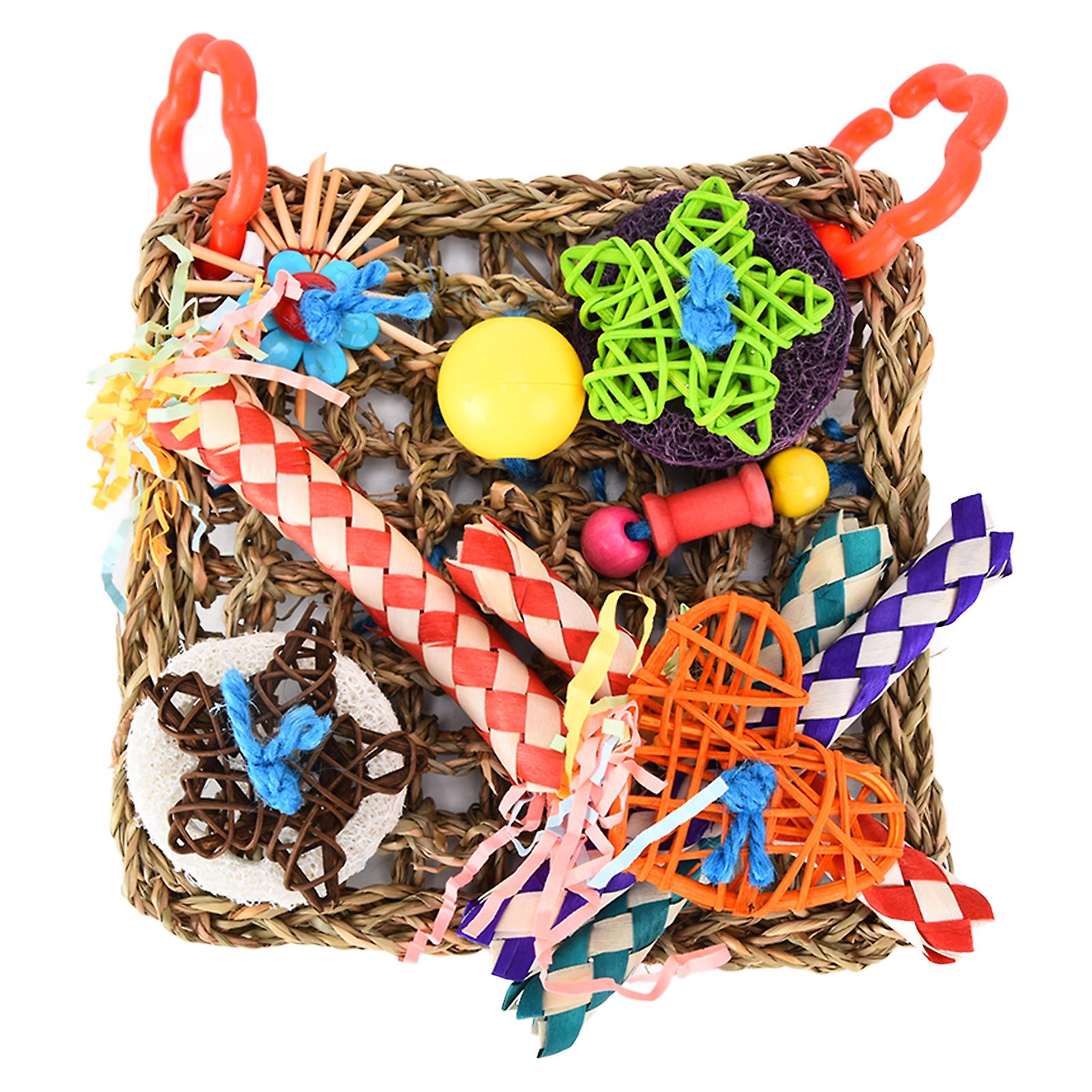 Bird Climbing Net Colorful Loofah Parrot Chewing Toy For Pet Birds Little Parrots