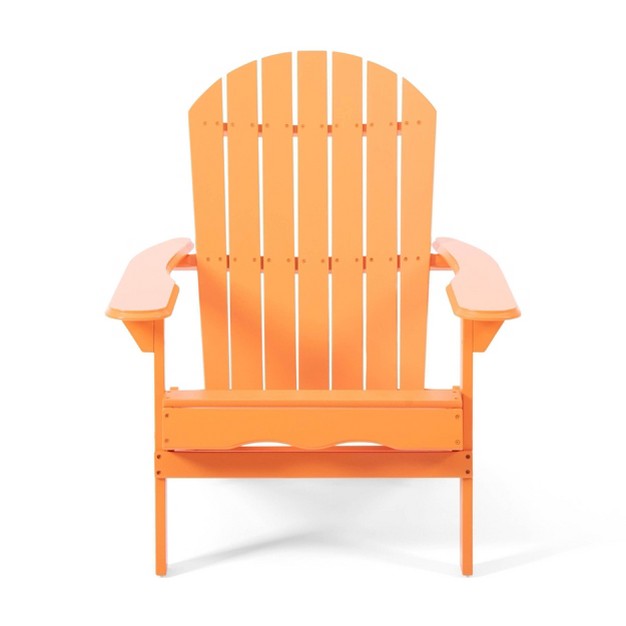 Malibu Outdoor Acacia Wood Adirondack Chair Tangerine Christopher Knight Home