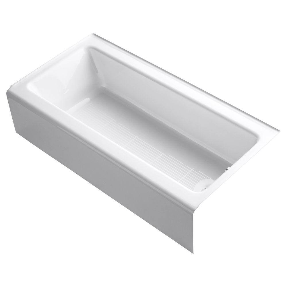 KOHLER Bellwether 60 in. x 30 in. Soaking Bathtub with Right-Hand Drain in White K-838-0