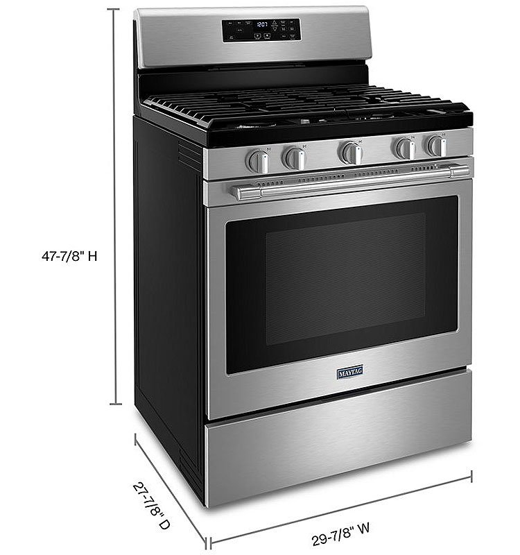 Maytag 5 Cu. Ft. Fingerprint Resistant Stainless Steel Gas Range With Air Fryer And Basket