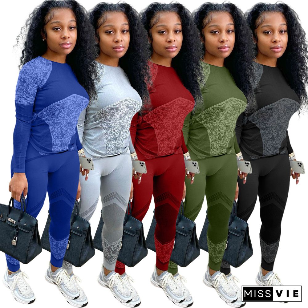 Positioning Printing Full Sleeve T-shirts Skinny Pants Tracksuits