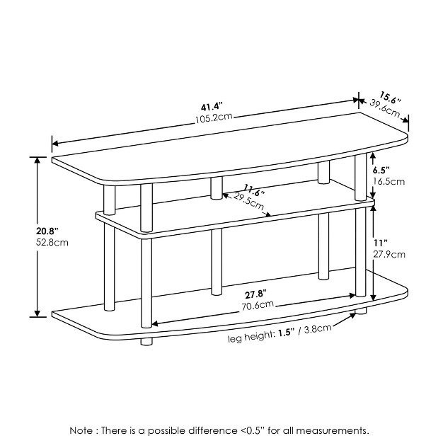 Furinno Frans Turn n tube 3 tier Tv Stand For Tv Up To 46 White Oak