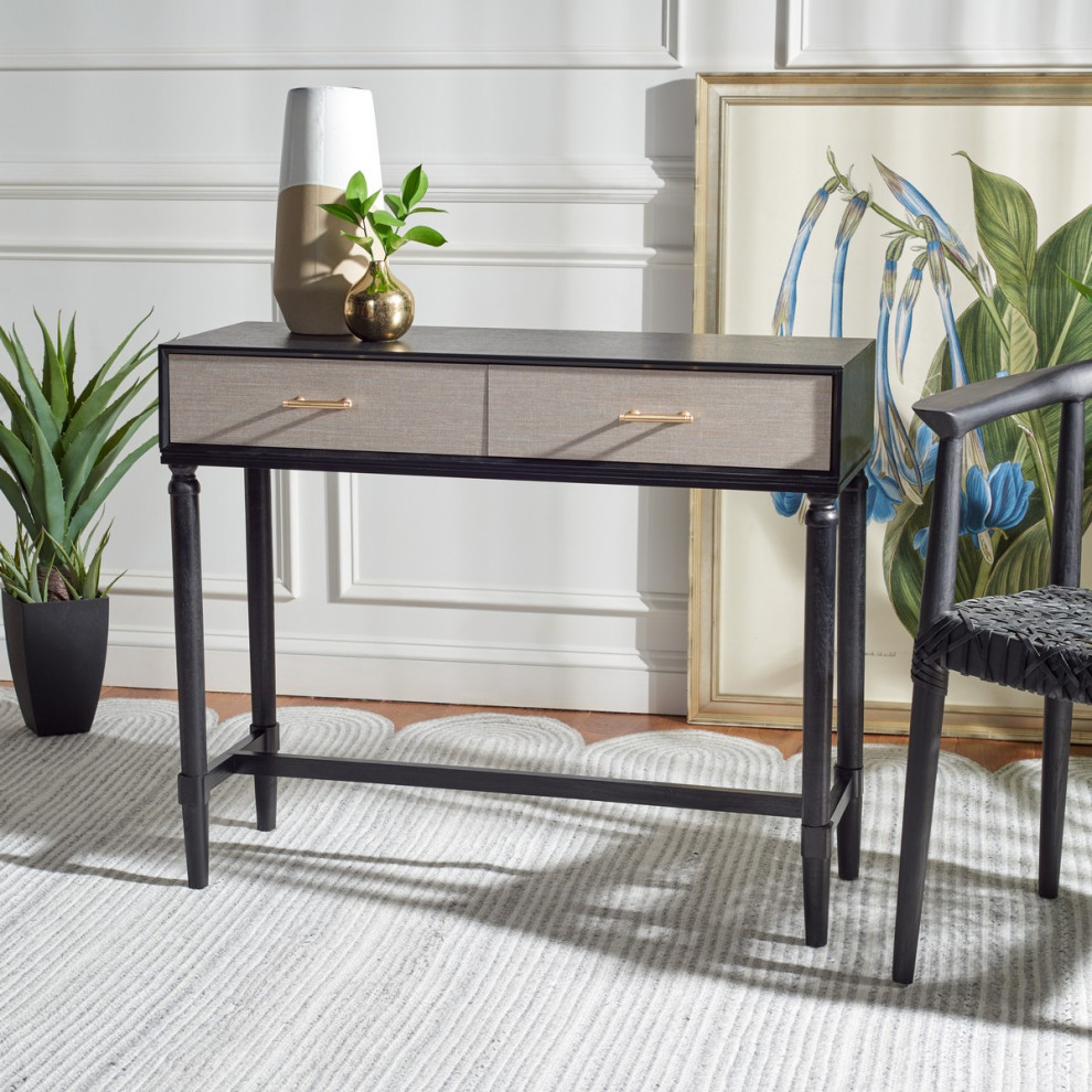 Grace 2 Drawer Console Table Black   Modern   Console Tables   by Virgil Stanis Design  Houzz