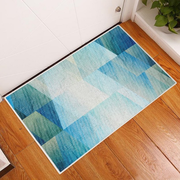 Sussexhome Sea Collection Cotton Heavy Duty Low Pile Area Rug 2 x27 X 3 x27 Sea Blue