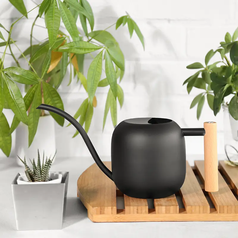 water can galvanized iron  high quality rust free solid black look watering can with customize design logo/