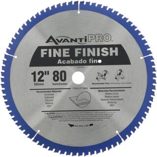 Avanti Pro 12 in. x 80-Tooth Fine Finish Circular Saw Blade (2-Pack) P128080PP