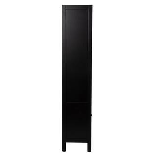 SEI FURNITURE Carondale 74 in. Wide Black 4-shelves Standard Bookcase HD109619