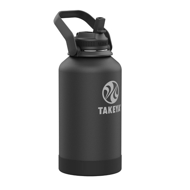 Takeya 64oz Actives Insulated Stainless Steel Water Bottle With Straw Lid And Extra Large Carry Handle