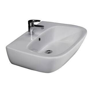 Barclay Products Elena 450 Wall-Hung Sink in White with 4 in. Centerset Faucet Holes 4-1014WH