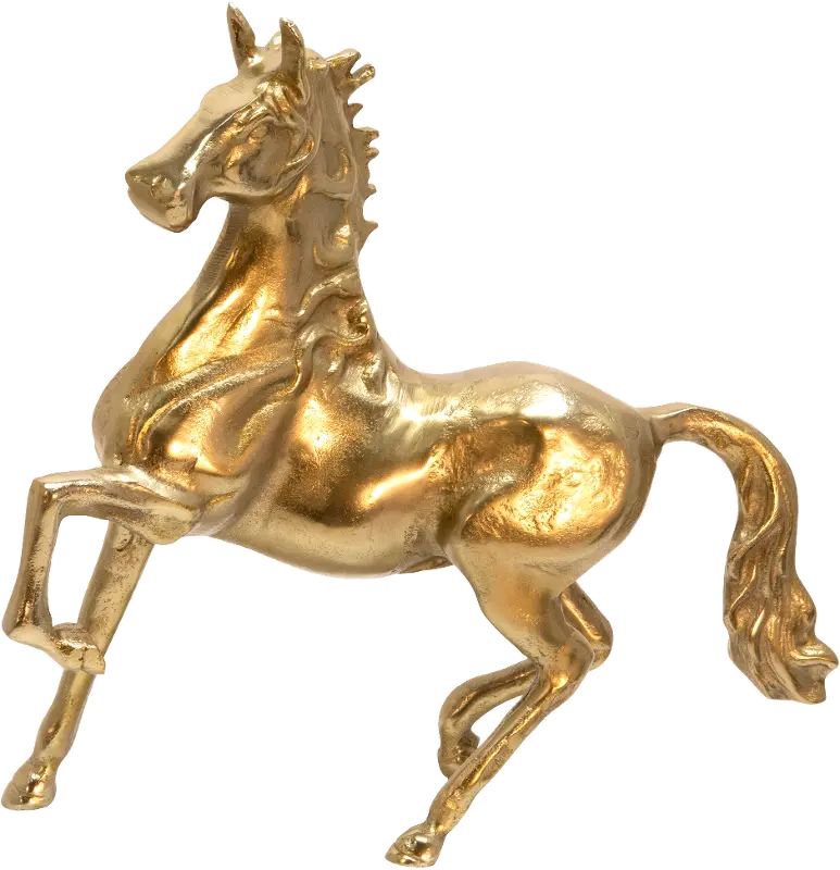 15 Inch Gold Finished Horse Sculpture