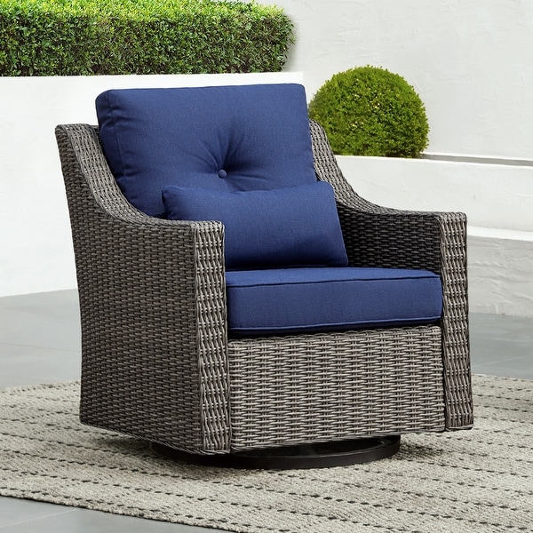 Murphy Outdoor Wicker Patio Furniture Swivel Glider Chair