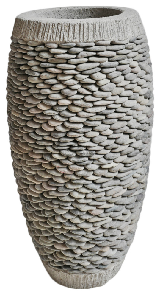 Pebble Stack Planter  Small   Beach Style   Outdoor Pots And Planters   by Design Mix Furniture  Houzz