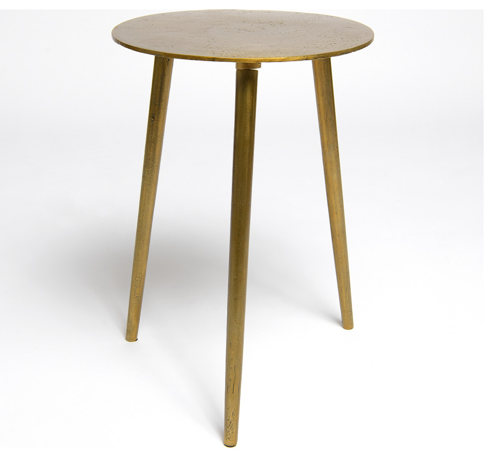 Orissa Brass Finish Accent Table   Midcentury   Side Tables And End Tables   by Best Home Fashion  Houzz