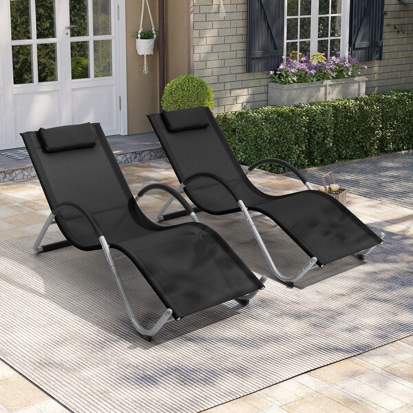 Pellebant Outdoor Patio Chaise Lounge Chairs with Headrest