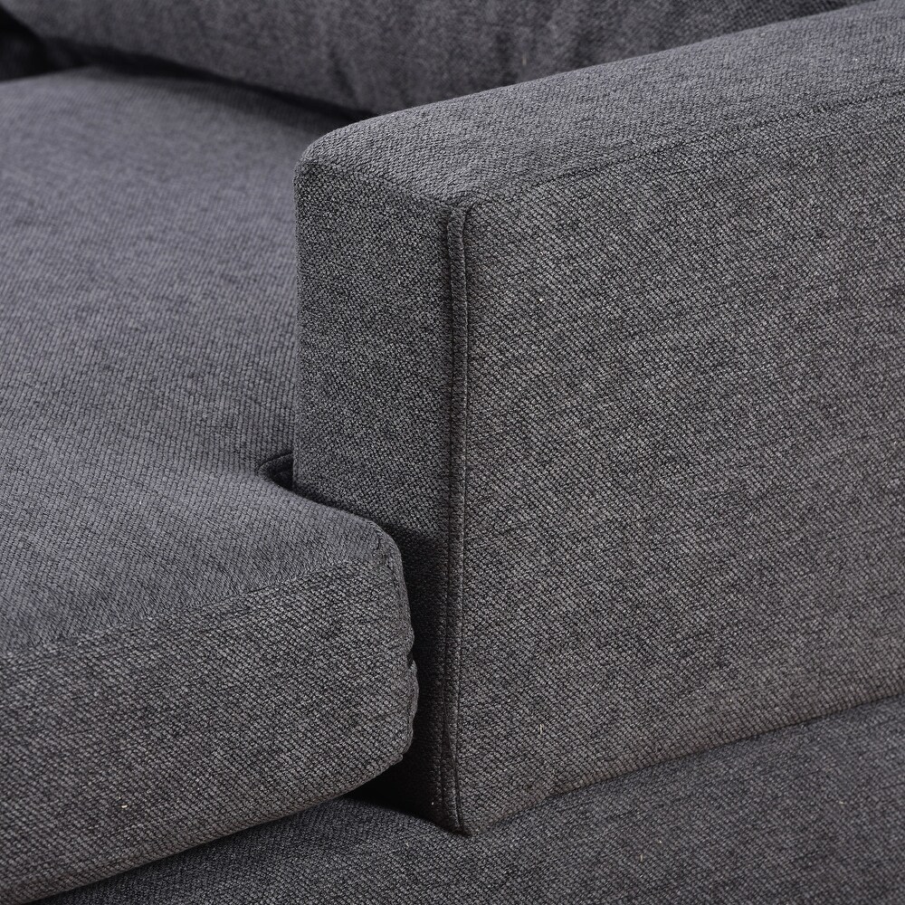 Breathable Fabric U Shape Sectional Sofa with Wide Chaise Lounge