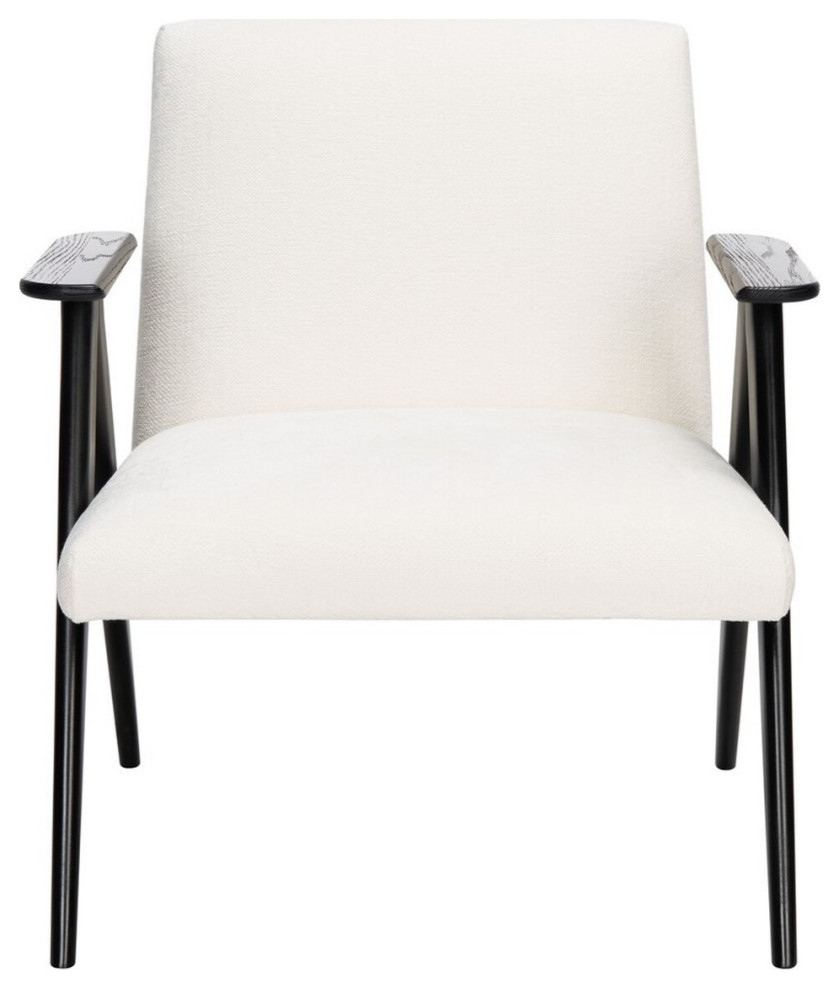 Marilyn Chenille Accent Chair White   Midcentury   Armchairs And Accent Chairs   by AED Luxury Home Decor  Houzz