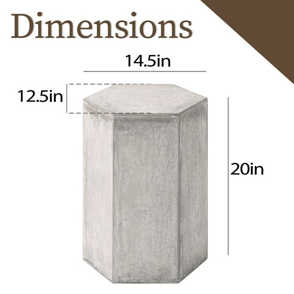 COSIEST MgO Outdoor Hexagonal End Table