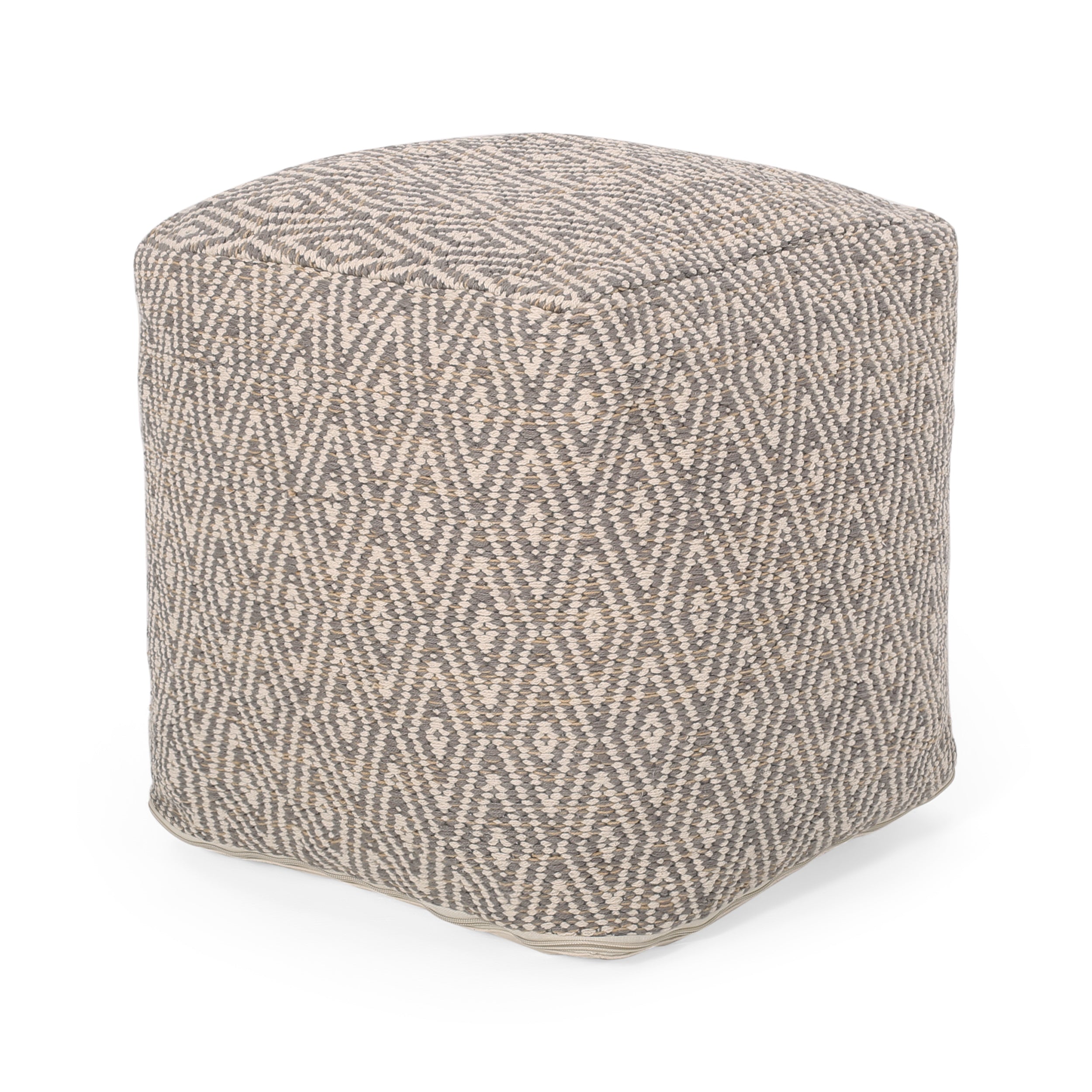 Sovereign Hand-Crafted Cotton Cube Pouf