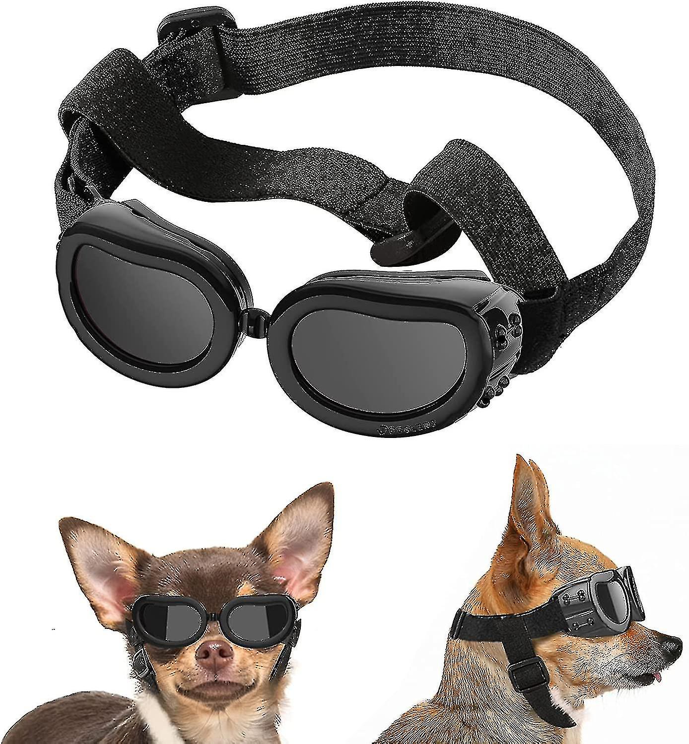 Small Dog Sunglasses Uv Protection Goggles Eye Wear Protection With Adjustable Strap Water