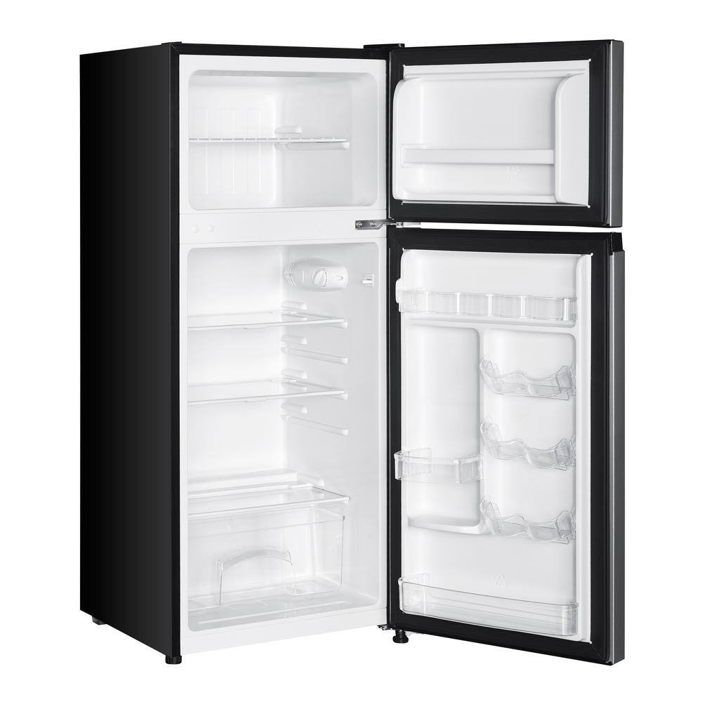 Magic Chef 18.5 in. 4.5 cu.ft. 2-Door Mini Refrigerator in Platinum Steel with Freezer HMDR45PS