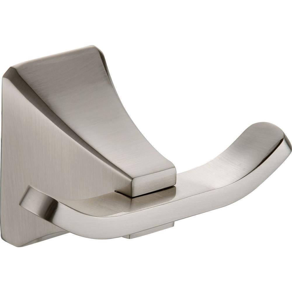 Paradise Bathworks Shangri-La Double Robe Hook in Satin Nickel 64428