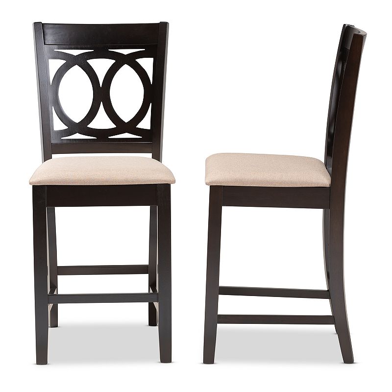 Baxton Studio Lenoir Counter Stool 2-piece Set