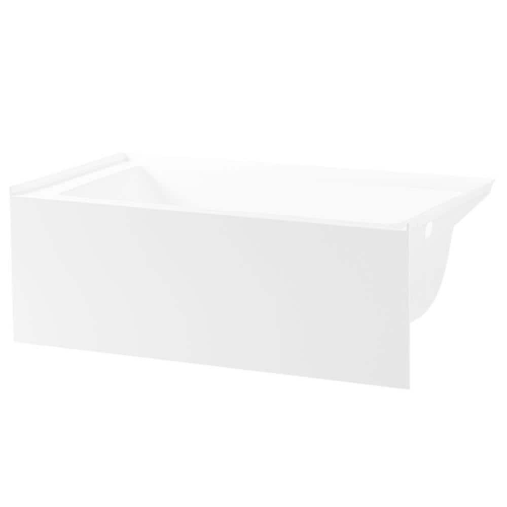 Aqua Eden Ella 60 in Acrylic RightHand Drain Rectangular Alcove Bathtub in White