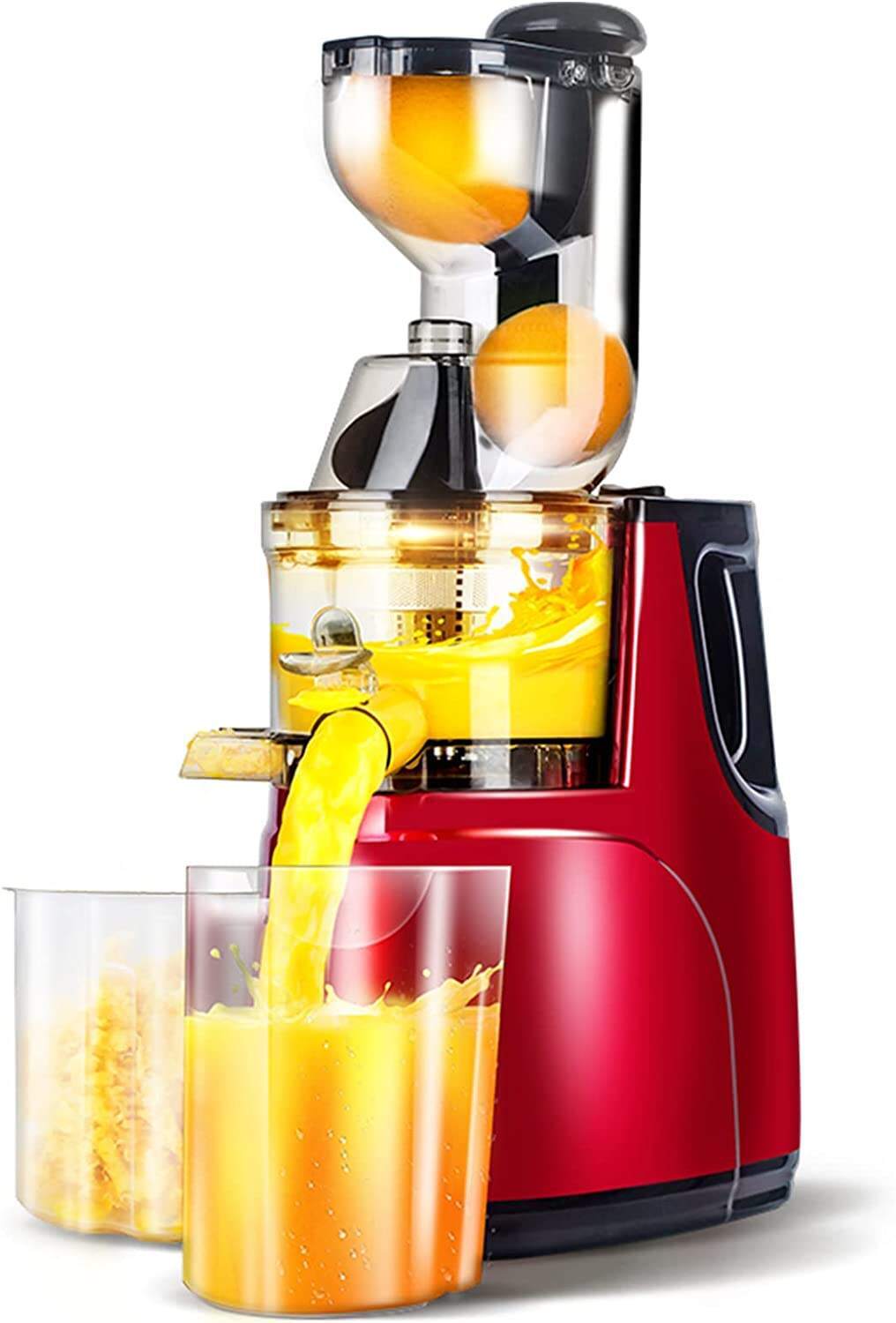 Slow Masticating Juicer Cold Press Juice Extractor Apple Orange Citrus Juicer Machine with Wide Chute Quiet Motor for Fruit Vegetables