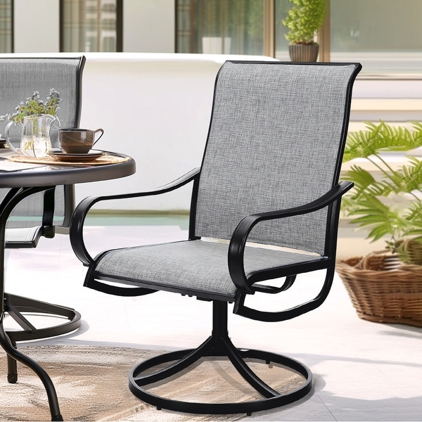 MAISON ARTS 7/9Piece Patio Dining Furniture Set with Dining Swivel Chairs and 1 Expandable Outdoor Dining Rectangle Table