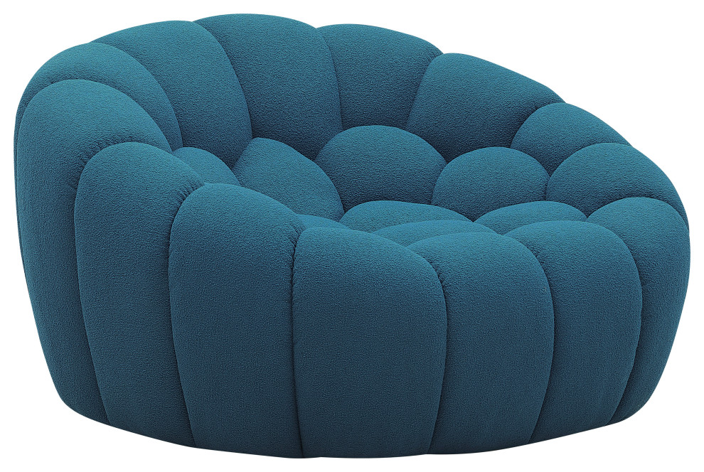 Divani Casa Yolonda Modern Curved Dark Teal Fabric Chair   Contemporary   Armchairs And Accent Chairs   by Vig Furniture Inc.  Houzz