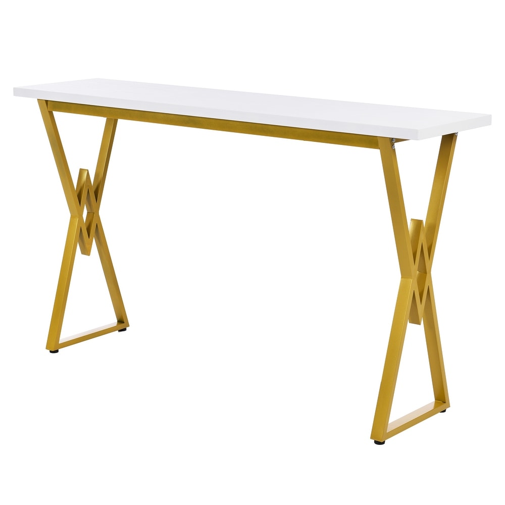 Rectangular Counter Height 4 Piece Dining Table w/Padded Stools  Gold