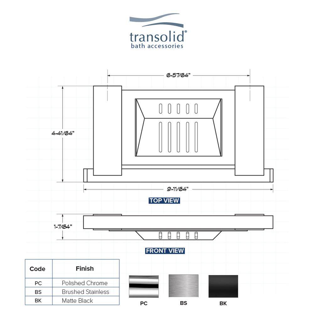 Transolid Maddox Wall-Mount 9 in. Soap Dish MSD9-BK