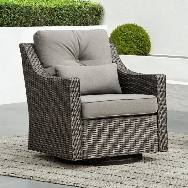 Murphy Outdoor Wicker Patio Furniture Swivel Glider Chair