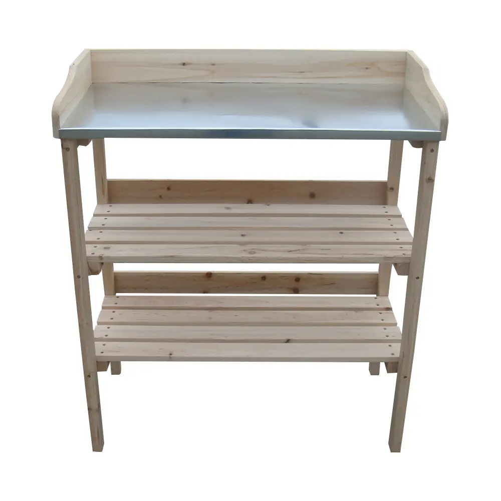 Factory direct supply garden potting table furniture natural gardening workbench potting bench table