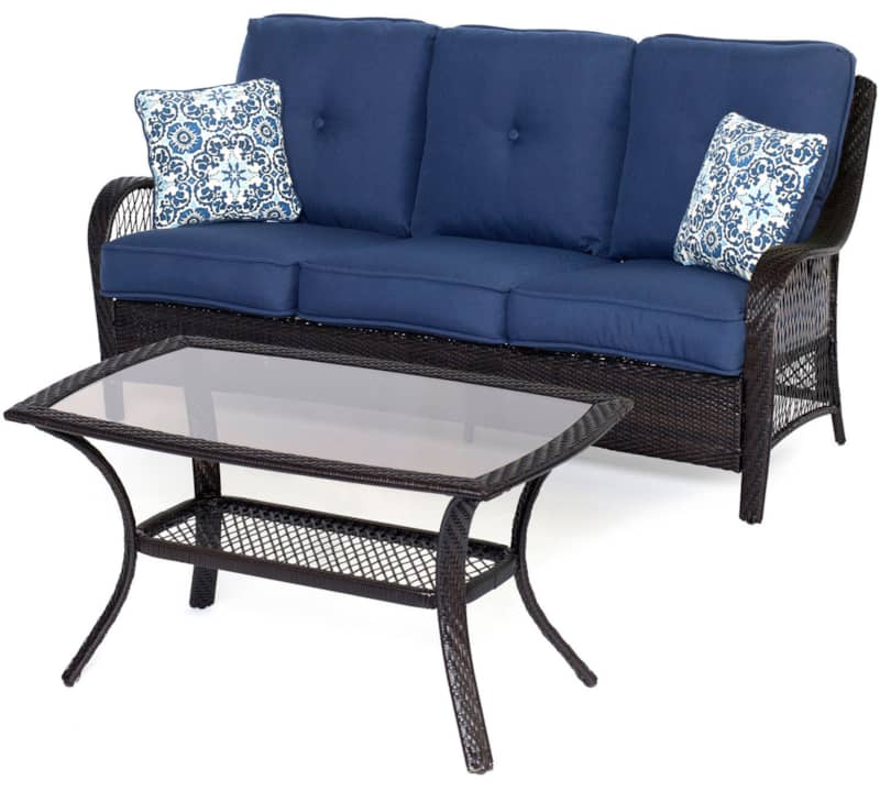 Hanover Orleans 4-Piece Outdoor Seating Patio Set In Navy Blue