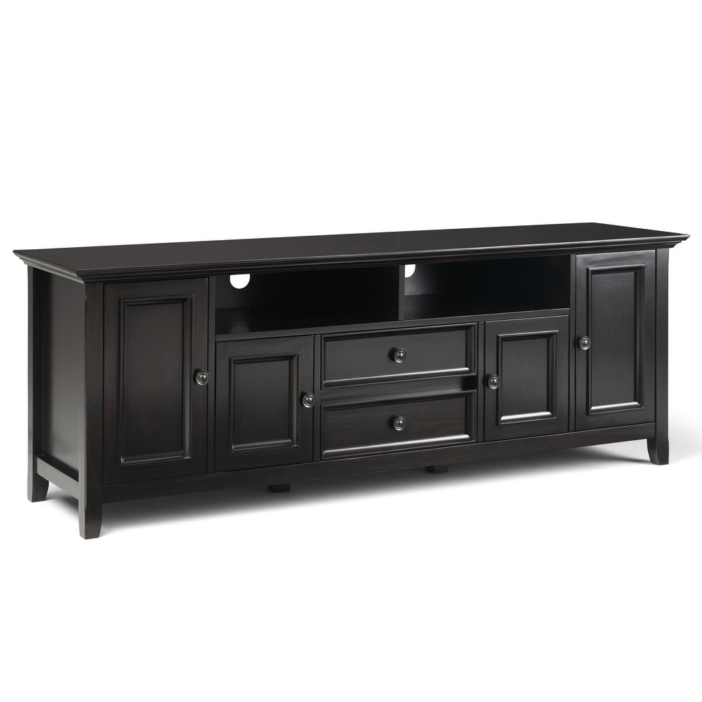 WYNDENHALL Halifax SOLID WOOD 72 inch Wide Transitional TV Media Stand For TVs up to 80 inches   72\