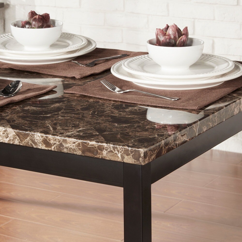 Darcy Faux Marble Black Metal 48 inch Dining Table by iNSPIRE Q Bold