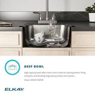 Elkay Parkway 20-Gauge Stainless Steel 15 in. Single Bowl Drop-In Kitchen Sink with Faucet HDSB15156PWK