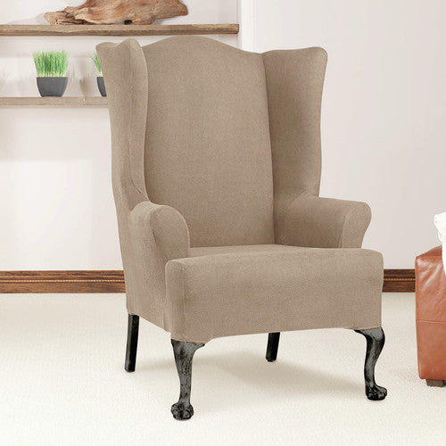 Sure Fit Simple Stretch Twill 1-Piece Wing Chair