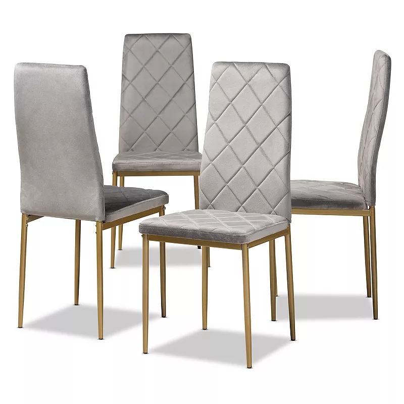 Baxton Studio Blaise Velvet Dining Chair 4-Piece Set