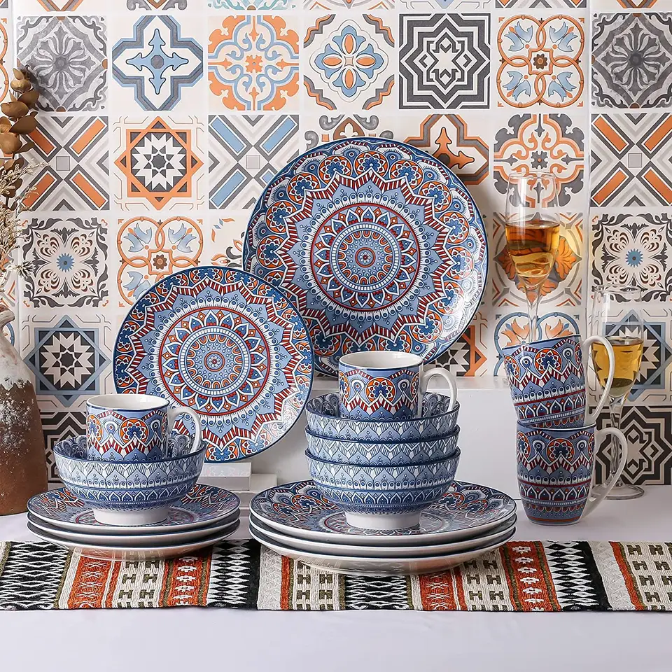 58pcs deluxe ceramic tableware set