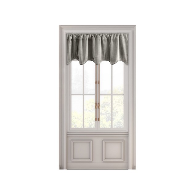 Velvet Rod Pocket W back Tabs Scalloped Valance W backout Lining