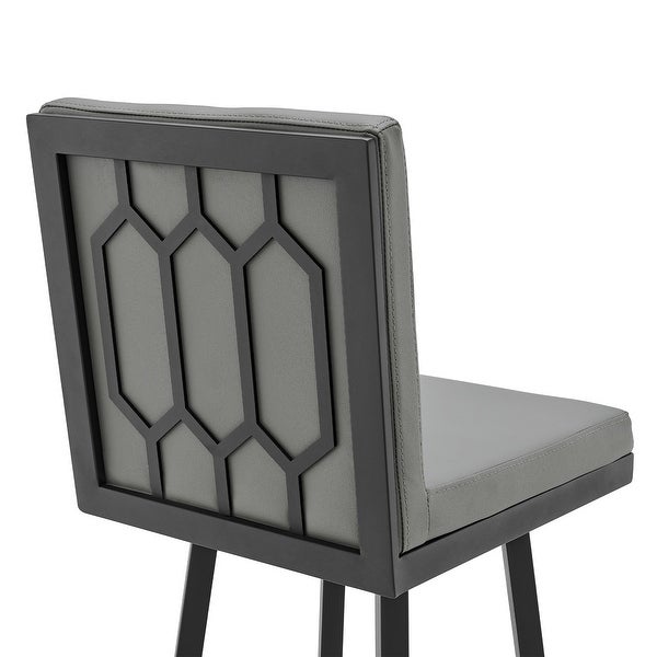 Gem Counter or Bar Stool in Faux Leather and Metal