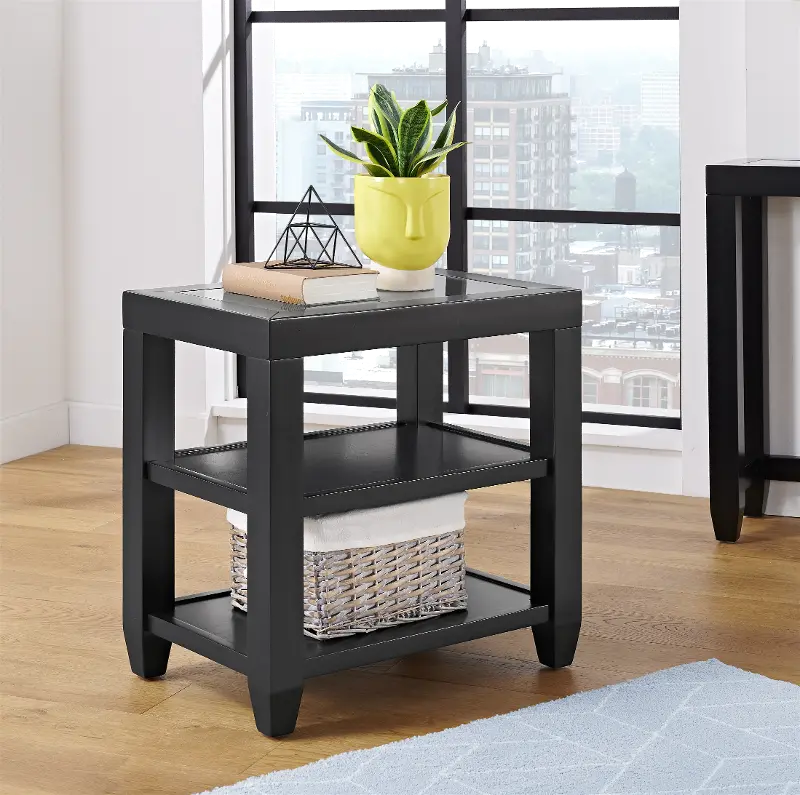 Cordero Black Chairside Table